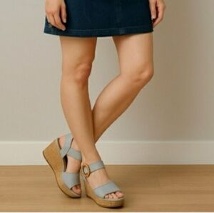 1432- Nautica Wedges Cork Platform Sandals Size 7 NWT